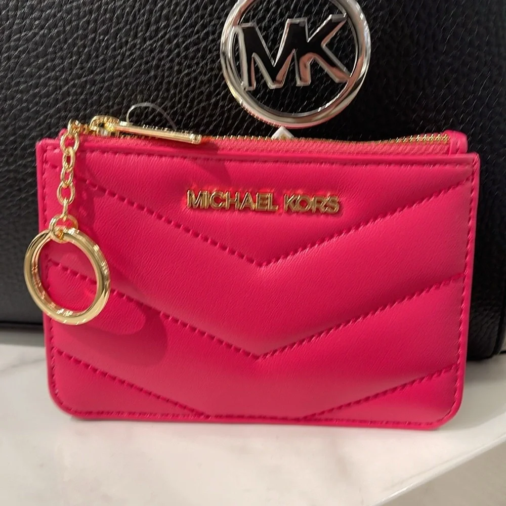 MICHAEL KORS
Jet Set Travel Small Top Zip Coin Pouch With ID 
Electric Pink 
NWT - Picture 2 of 16